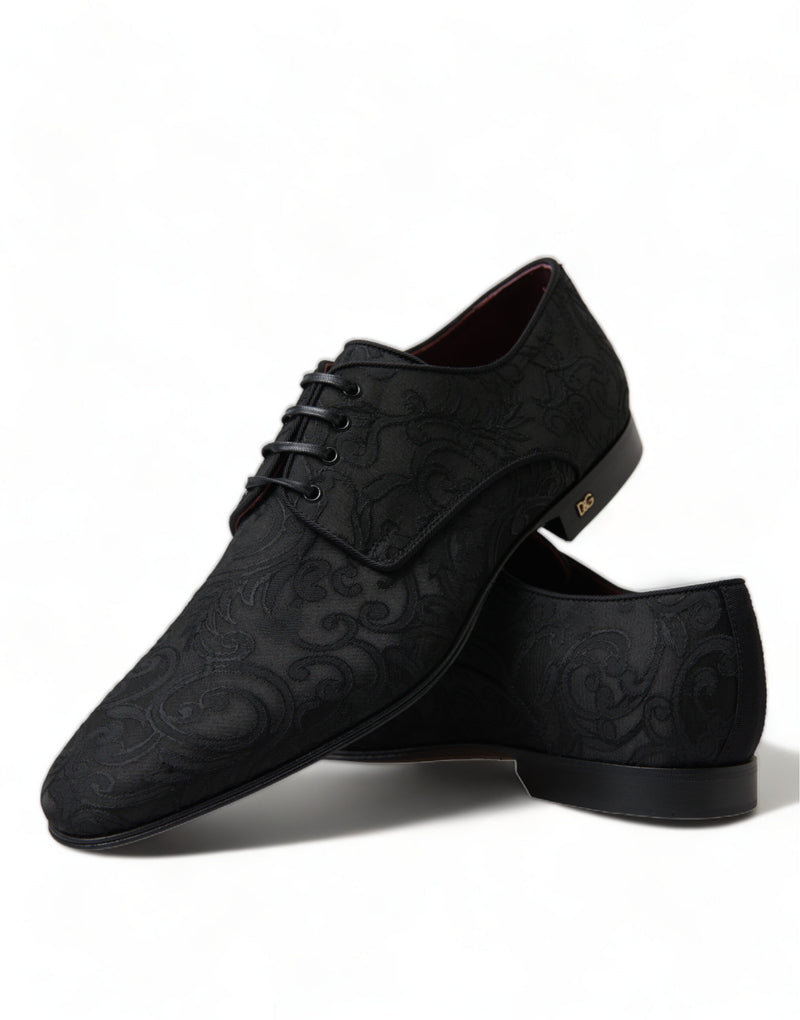 Dolce & Gabbana Elegant Jacquard Lace-Up Derby Dress Shoes