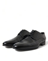 Dolce & Gabbana Elegant Black Leather Lace-Up Derby Shoes