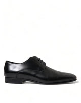 Dolce & Gabbana Elegant Black Leather Lace-Up Derby Shoes