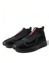 Prada Elegant Tech Knit Low Top Sneakers