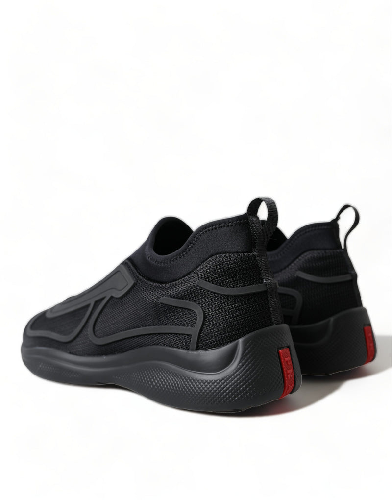 Prada Elegant Tech Knit Low Top Sneakers