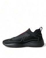 Prada Elegant Tech Knit Low Top Sneakers