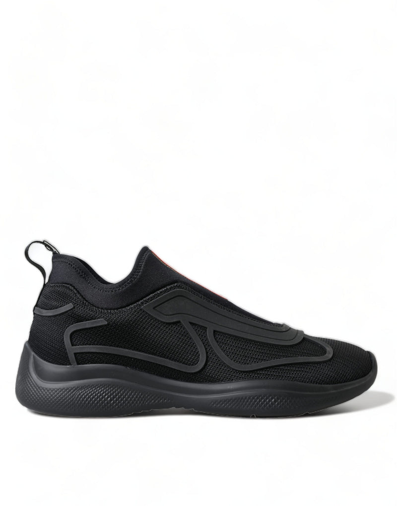 Prada Elegant Tech Knit Low Top Sneakers