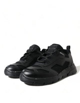 Prada Sleek Low Top Leather Sneakers in Timeless Black