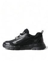 Prada Sleek Low Top Leather Sneakers in Timeless Black