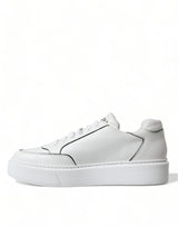 Prada Sleek White Leather Low Top Sneakers