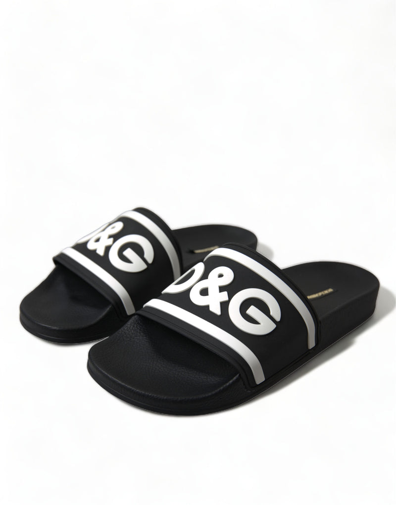 Dolce & Gabbana Sleek Monochrome Rubber Slides