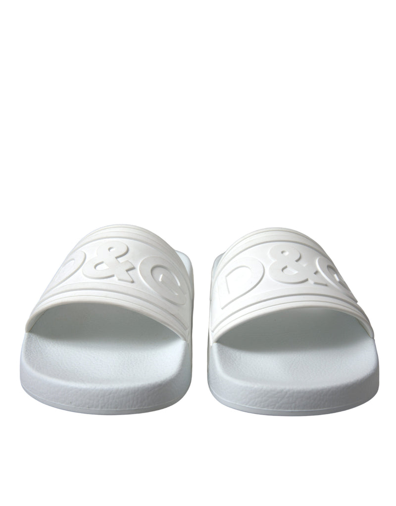 Dolce & Gabbana Chic White Logo Slides