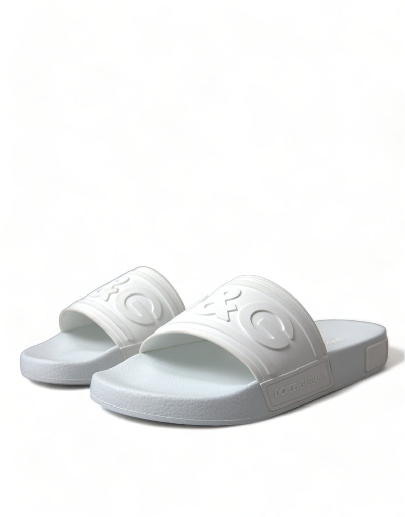 Dolce & Gabbana Chic White Logo Slides