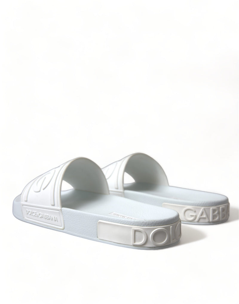 Dolce & Gabbana Chic White Logo Slides