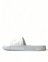 Dolce & Gabbana Chic White Logo Slides