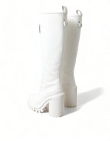 Dolce & Gabbana Elegant White High-Top Trekking Boots