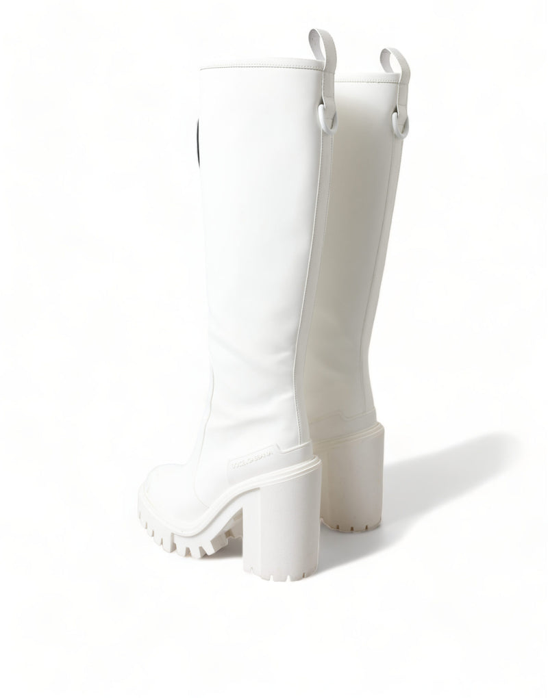 Dolce & Gabbana Elegant White High-Top Trekking Boots