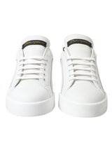 Dolce & Gabbana Elegant Portofino White Leather Sneakers