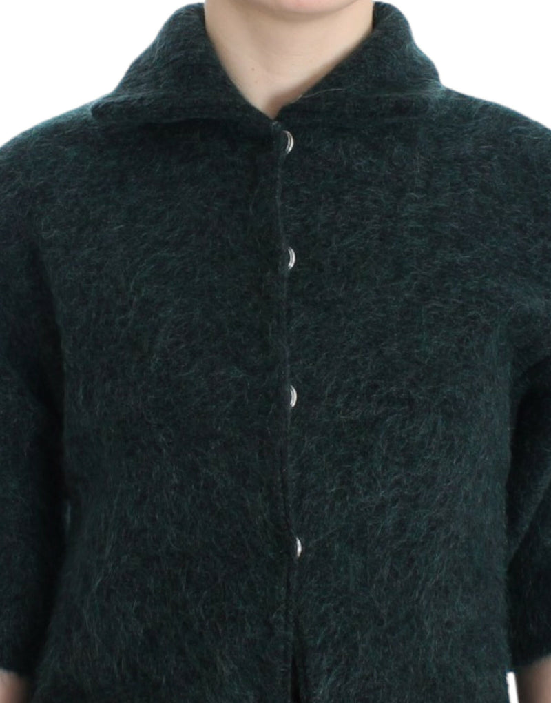 Cavalli Elegant Green Wool-Mohair Blend Cardigan