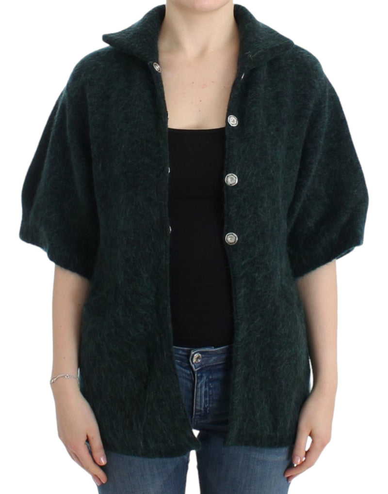 Cavalli Elegant Green Wool-Mohair Blend Cardigan