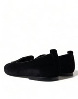 Dolce & Gabbana Elegant Velvet Black Dress Loafers