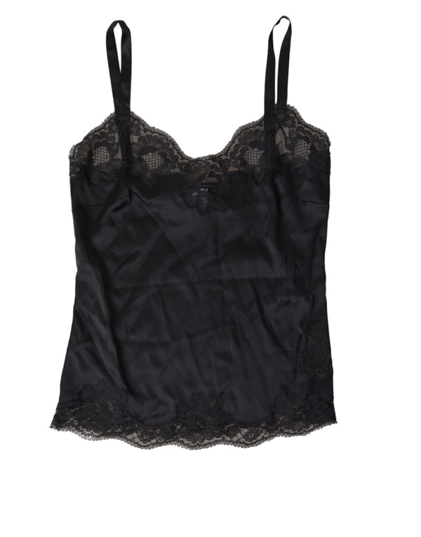 Dolce & Gabbana Elegant Silk Blend Lace Camisole Top