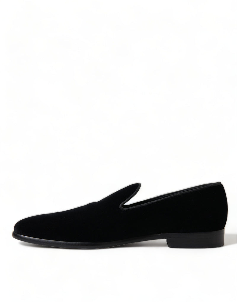 Dolce & Gabbana Elevated Black Velvet Loafers for Men