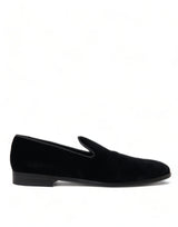 Dolce & Gabbana Elevated Black Velvet Loafers for Men