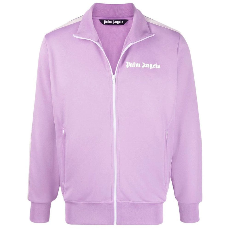 Palm Angels Elegant Lilac Turtleneck Zip Jacket