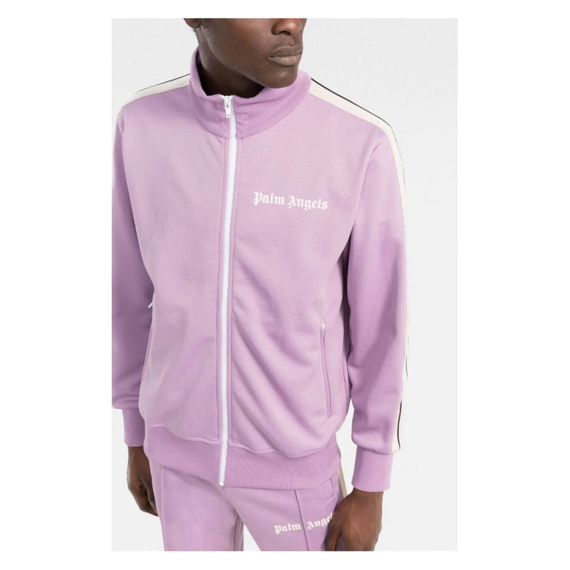 Palm Angels Elegant Lilac Turtleneck Zip Jacket