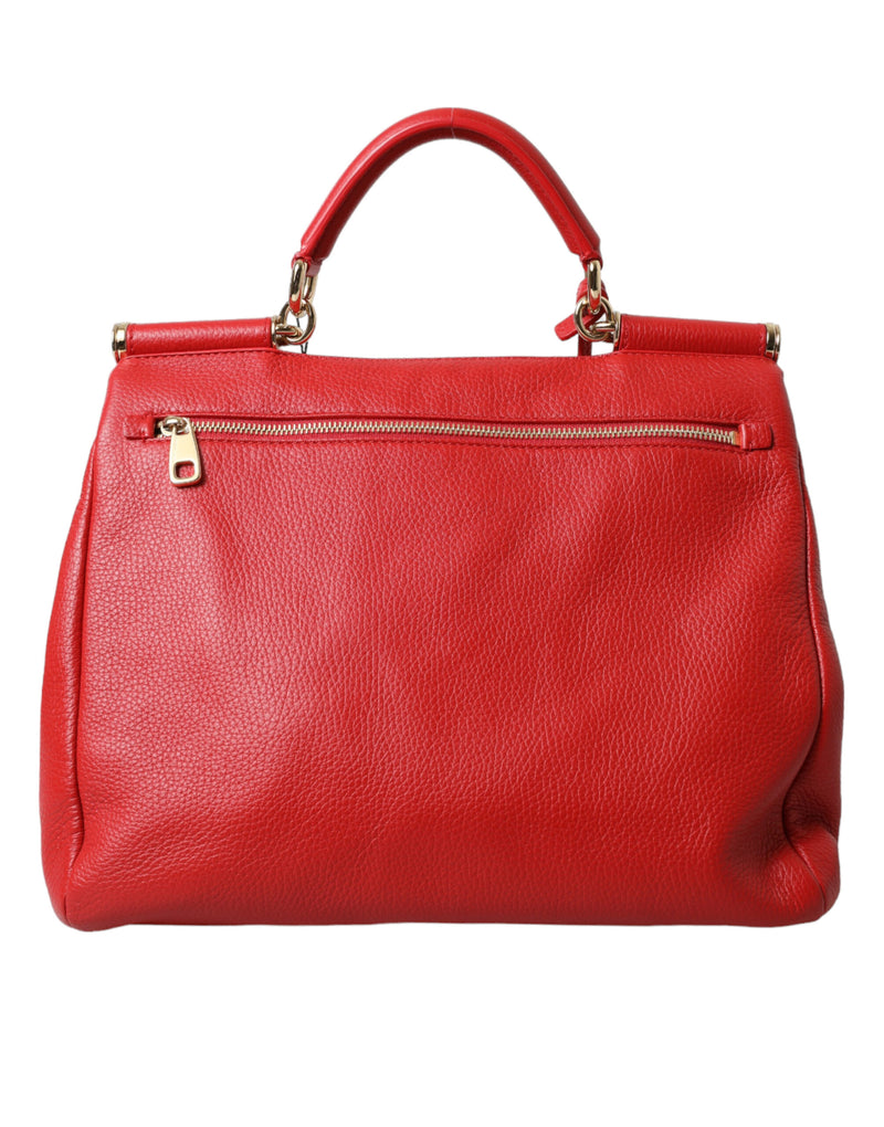 Dolce & Gabbana Elegant Deerskin Medium Shoulder Bag in Red