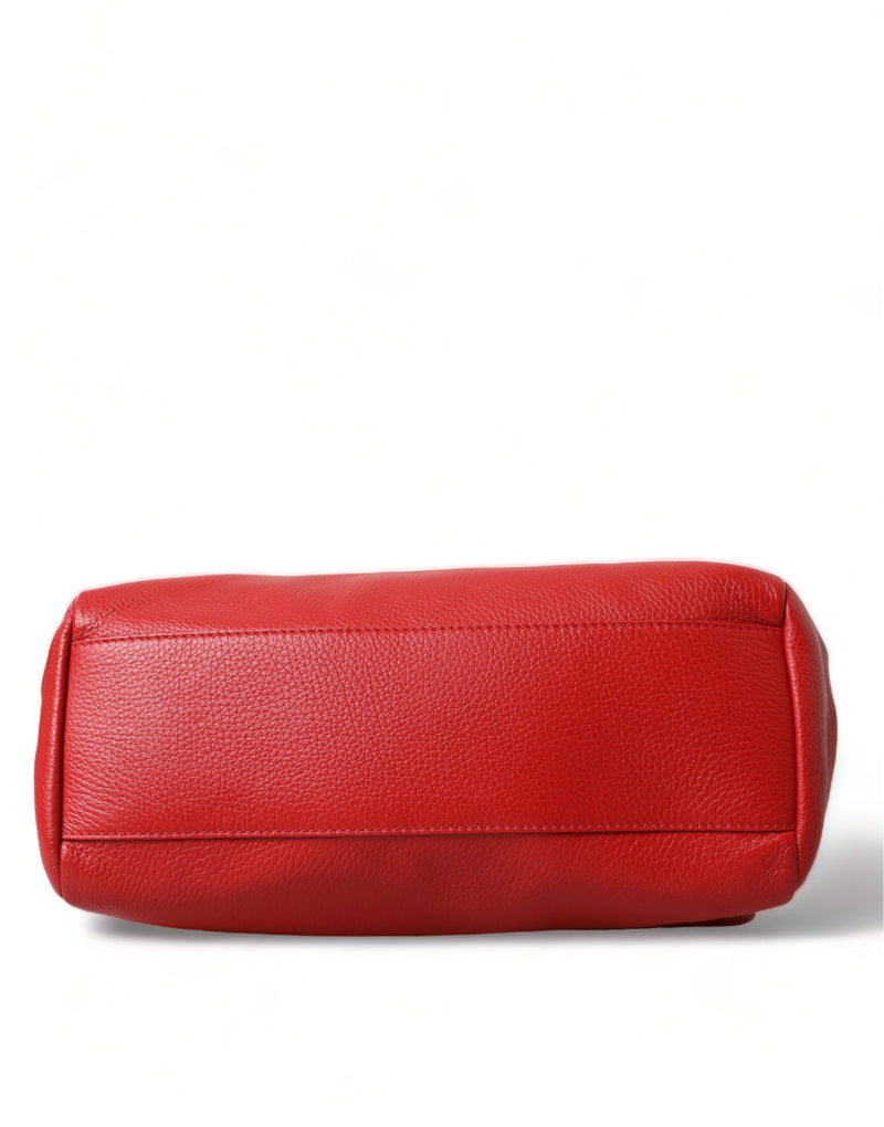 Dolce & Gabbana Elegant Deerskin Medium Shoulder Bag in Red