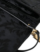 Dolce & Gabbana Elegant Gold-Black Baroque Fabric Crossbody Bag