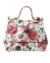 Dolce & Gabbana Elegant Floral Sicily Leather Shoulder Bag