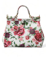 Dolce & Gabbana Elegant Floral Sicily Leather Shoulder Bag