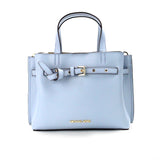 Michael Kors Emilia Small Pale Blue Pebbled Leather Satchel Crossbody Bag