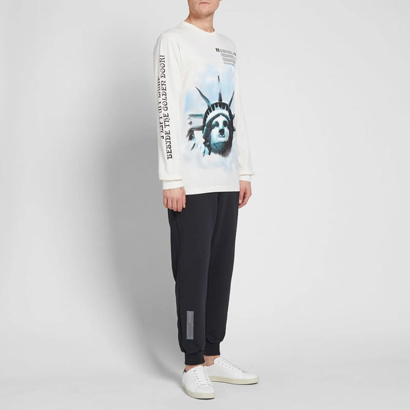 Off-White Graffiti Long Sleeve Cotton Tee - Pristine White