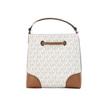 Michael Kors Mercer Small Vanilla Signature Leather Bucket Crossbody Bag