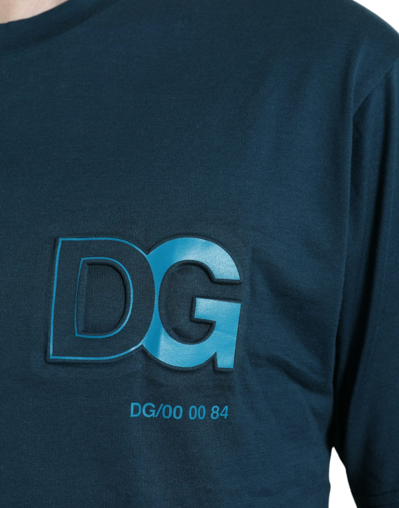 Dolce & Gabbana Elegant Blue Cotton Logo Tee