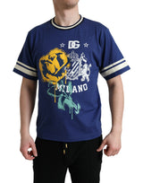 Dolce & Gabbana Cobalt Blue Cotton Crew Neck T-Shirt