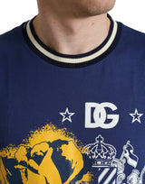 Dolce & Gabbana Cobalt Blue Cotton Crew Neck T-Shirt