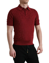 Dolce & Gabbana Elegant Maroon Silk Polo Tee