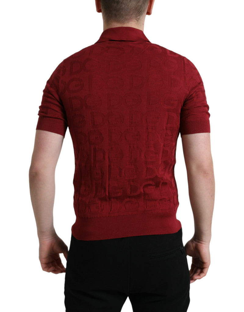 Dolce & Gabbana Elegant Maroon Silk Polo Tee