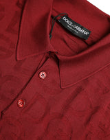 Dolce & Gabbana Elegant Maroon Silk Polo Tee