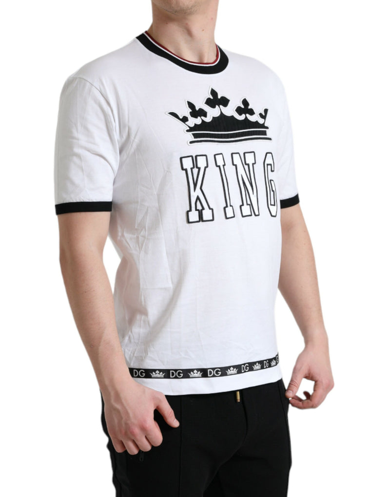 Dolce & Gabbana Regal Crown White Cotton Tee