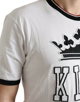 Dolce & Gabbana Regal Crown White Cotton Tee