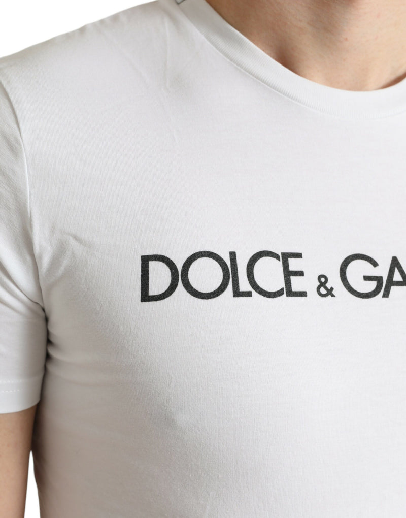 Dolce & Gabbana Elegant White Cotton Round Neck Tee