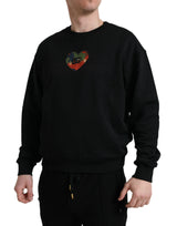 Dolce & Gabbana Elegant Cotton Crewneck Sweater With Logo Patch