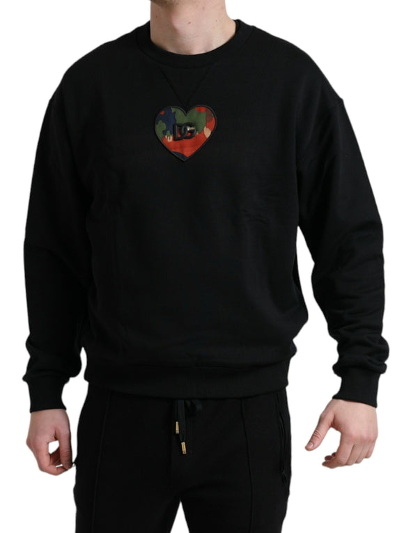 Dolce & Gabbana Elegant Cotton Crewneck Sweater With Logo Patch