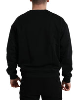 Dolce & Gabbana Elegant Cotton Crewneck Sweater With Logo Patch