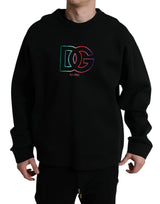 Dolce & Gabbana Elegant Cotton Crew Neck Sweater with Logo Embroidery