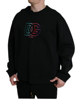 Dolce & Gabbana Elegant Cotton Crew Neck Sweater with Logo Embroidery