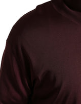 Dolce & Gabbana Maroon Turtleneck Viscose Sweater