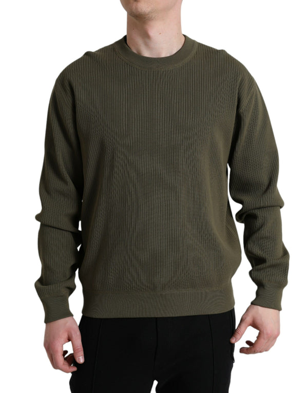 Dolce & Gabbana Elegant Green Crew Neck Cotton Sweater